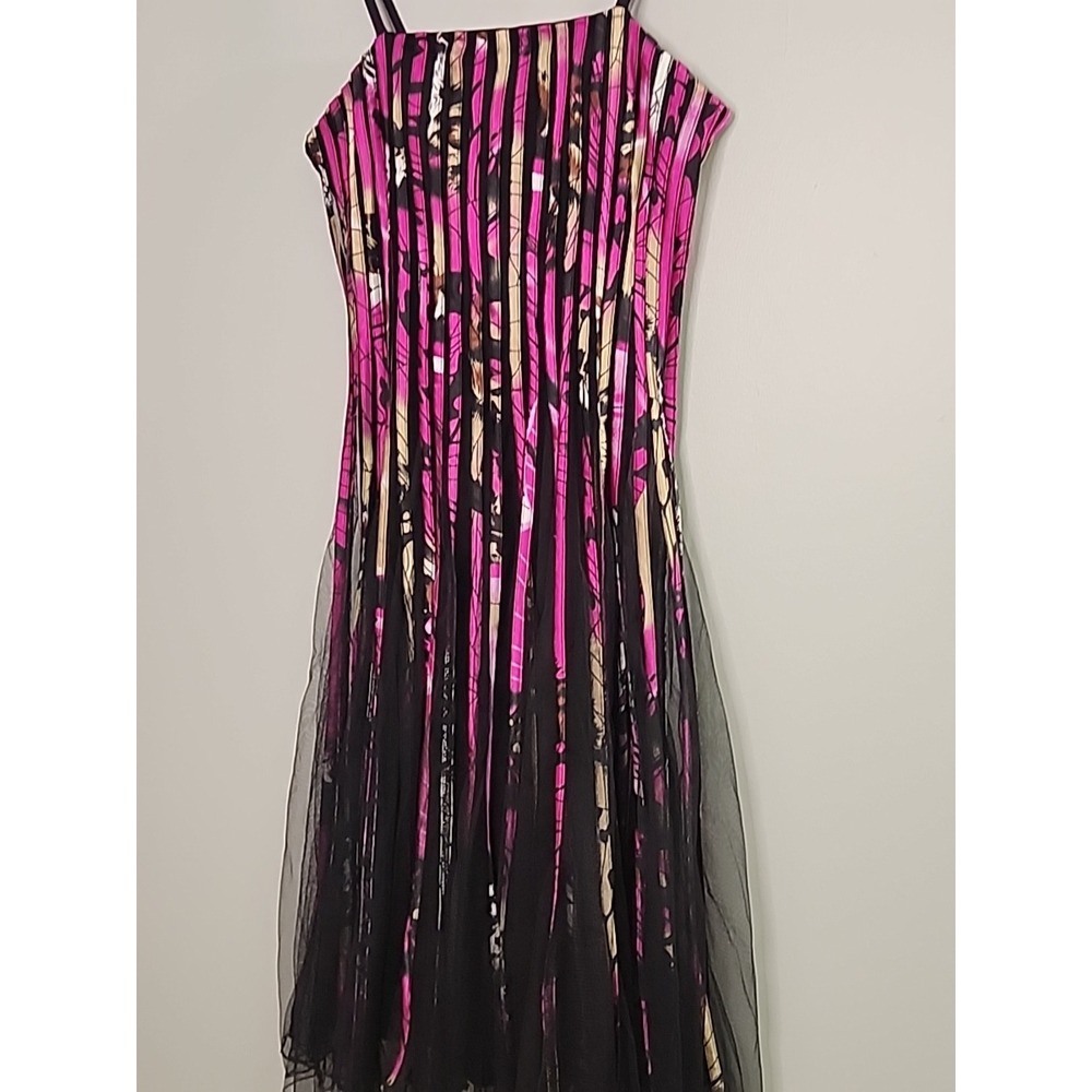 Y2K Romantic Floral Black Tulle Cocktail Formal Dress Womens S Witchy Fairygoth - Picture 2 of 9